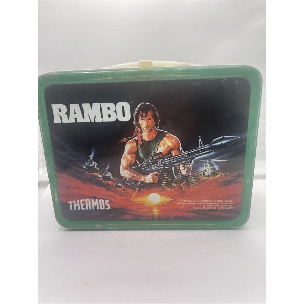 Vintage 1985 Metal Rambo Lunchbox ONLY No Thermos 80s Gift SLY Stalone